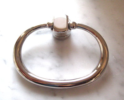 polished nickel oval ring pull